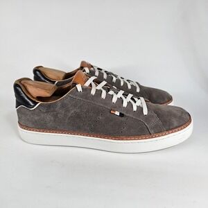 Allen Edmonds Alpha Sneakers Shoes 9.5 Suede Casual Low Top Lace Up Gray White